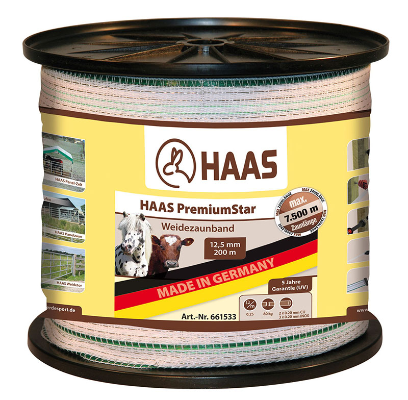HAAS PremiumStar Weidezaunband 12,5 mm