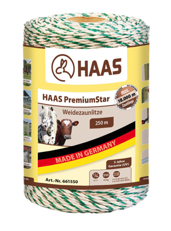HAAS PremiumStar Weidezaunlitze 250 m