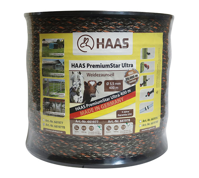 HAAS PremiumStar Ultra Weidezaunseil braun/orange