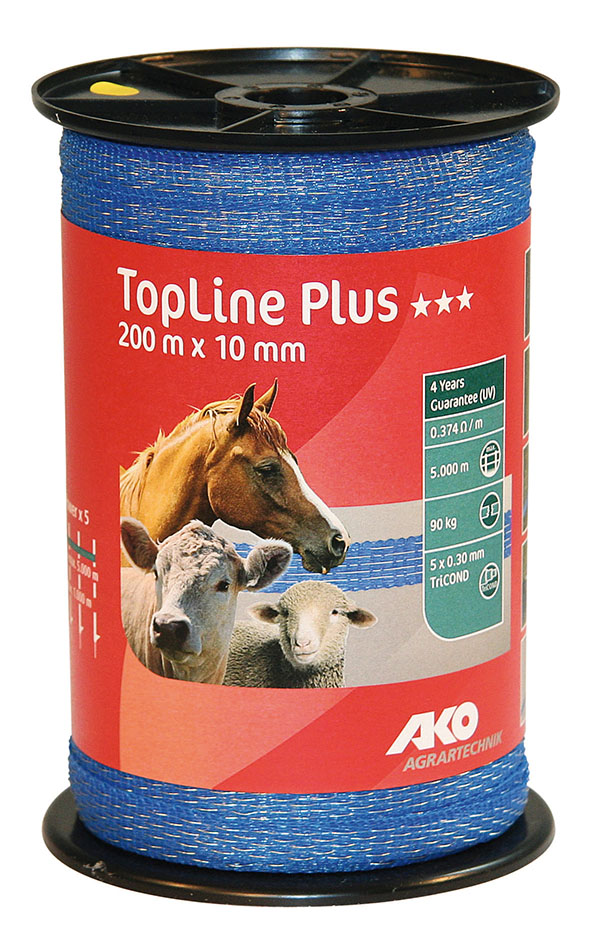 TopLine Plus Weidezaunband bunt blau, 10 mm
