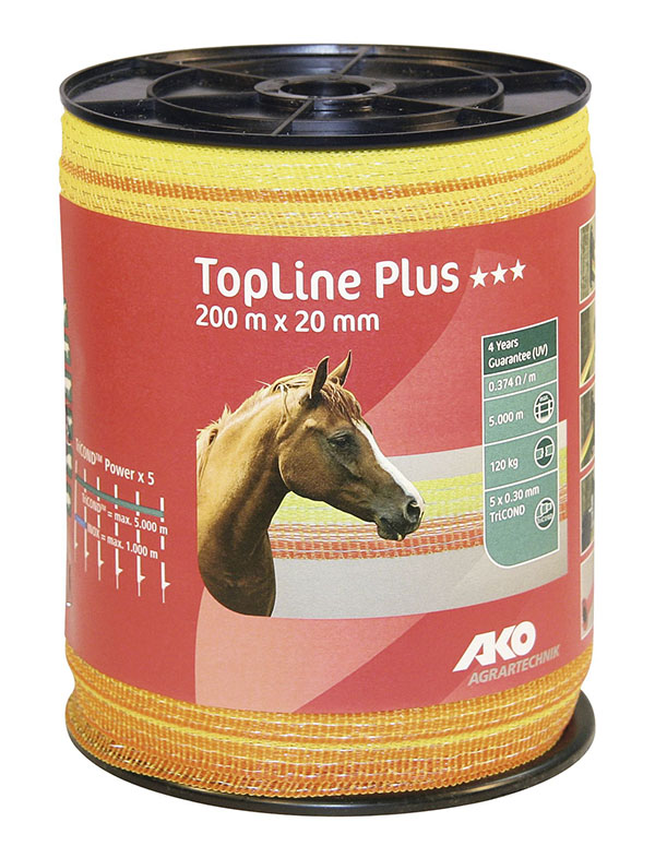 TopLine Plus Weidezaunband bunt gelb/orange, 20 mm
