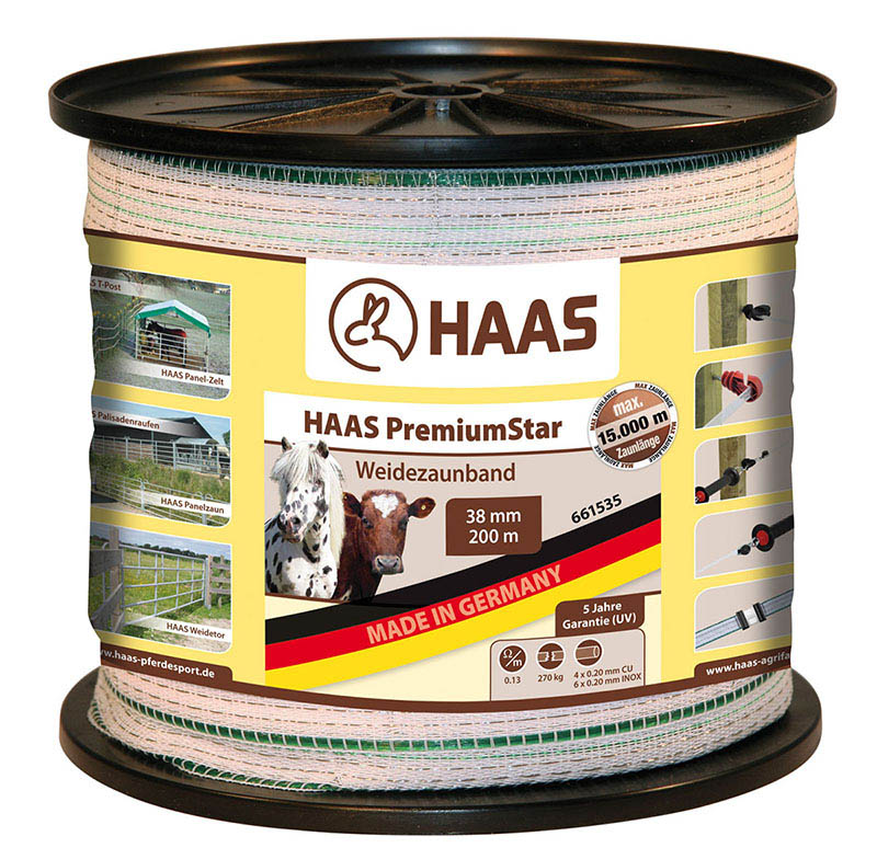 HAAS PremiumStar Weidezaunband 38 mm